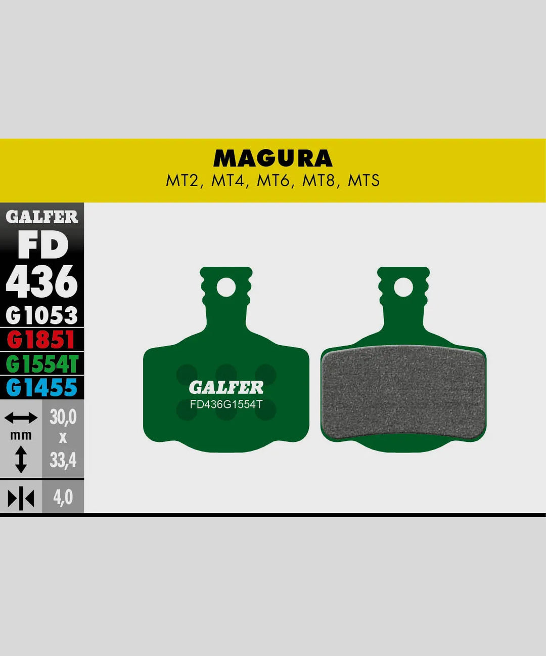 Galfer Brake Pads Magura MT2/4/6/8/S - Green Pro Compound Galfer