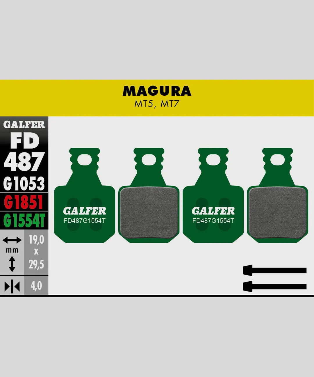 Galfer Brake Pads Magura MT5/7 - Green Pro Compound Galfer