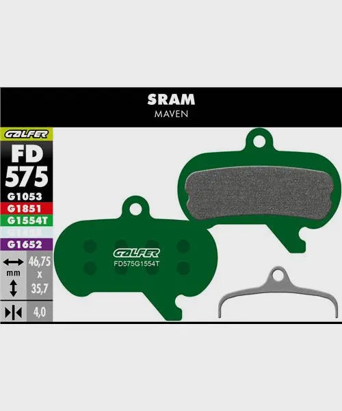 Galfer Disc Brake Pads Sram Maven - Pro Compound Green Galfer