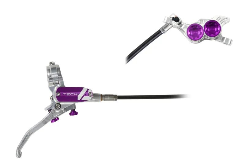 Hope Tech 4 E4 Disc Brake Standard Hose Silver/Purple-1