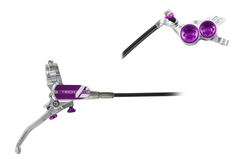 Hope Tech 4 V4 Disc Brake Standard Hose Silver/Purple-1